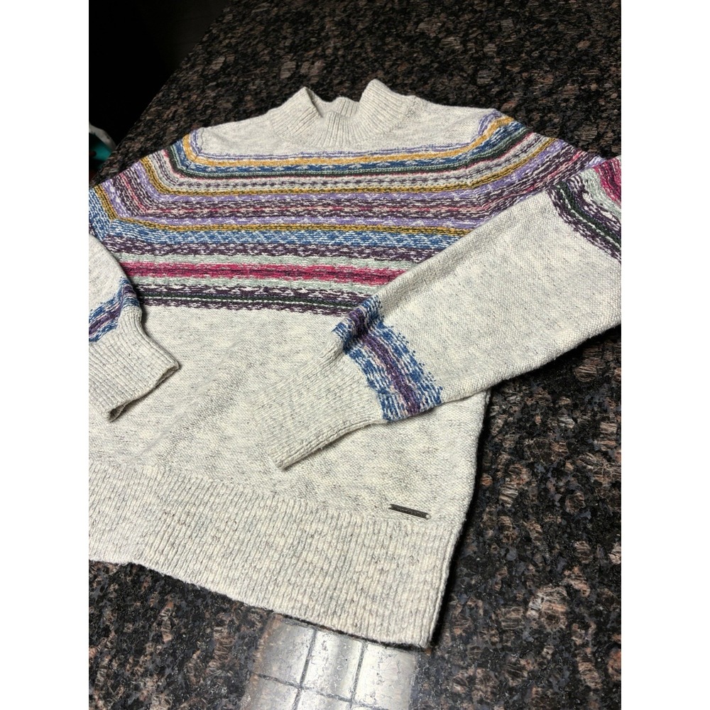 Abercrombie & Fitch MOCK NECK CABLE KNIT SWEATER M - Picture 3 of 5